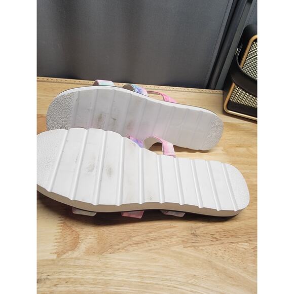 Rampage Ally Strappy Slide Sandals Women's Pink Purple Tie Dye Platform Open Toe - Picture 5 of 6